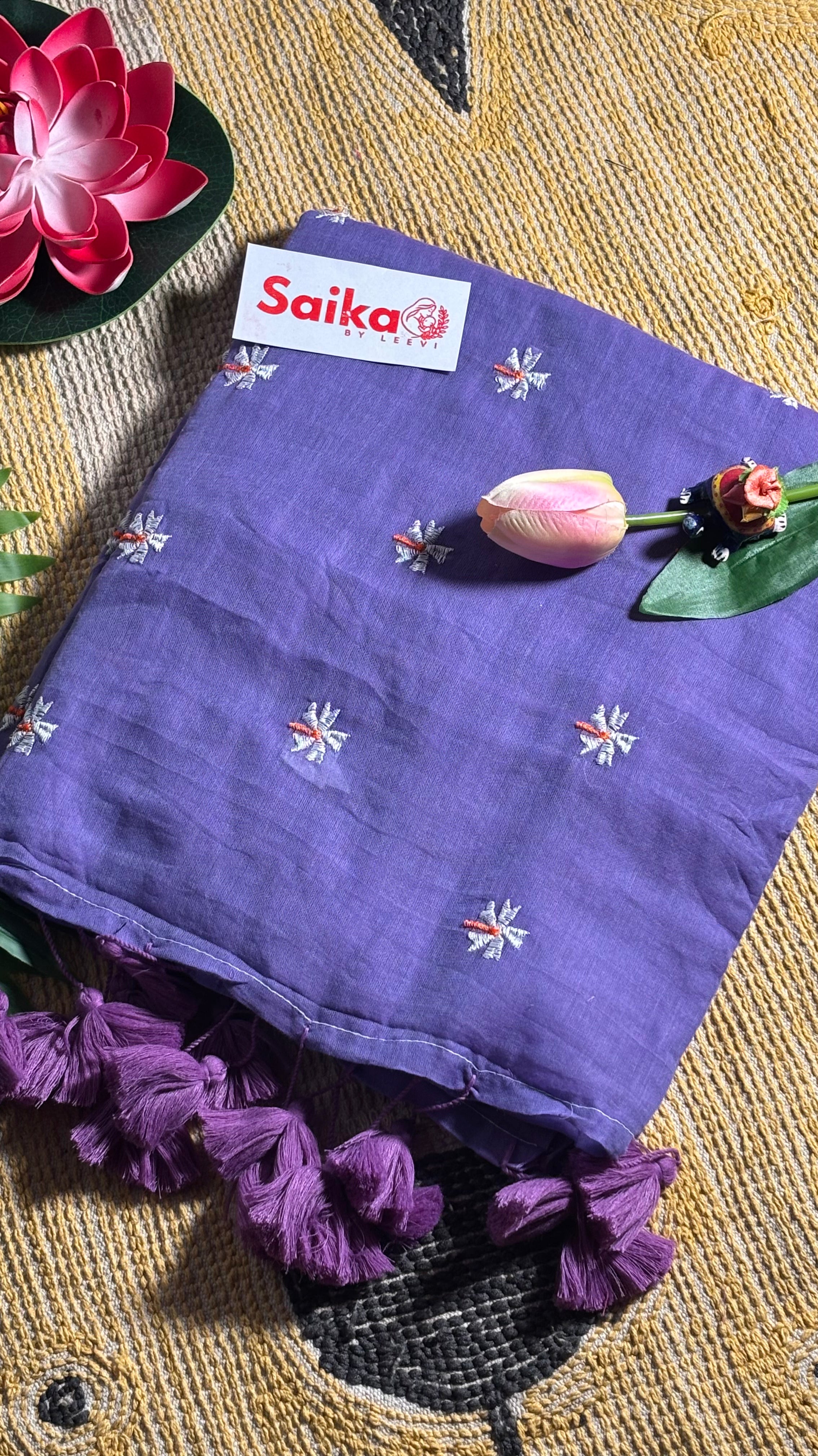 Classic Black Mul Cotton Saree – Parijatam Design