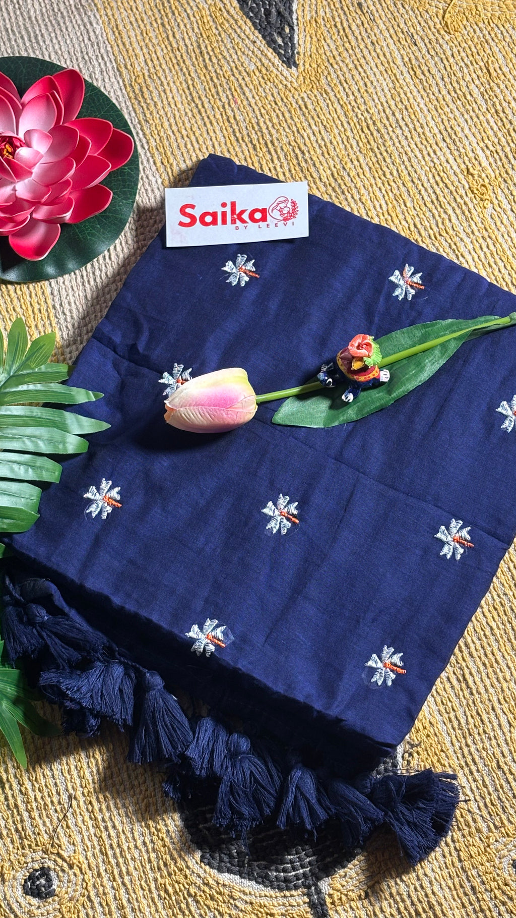 Classic Black Mul Cotton Saree – Parijatam Design